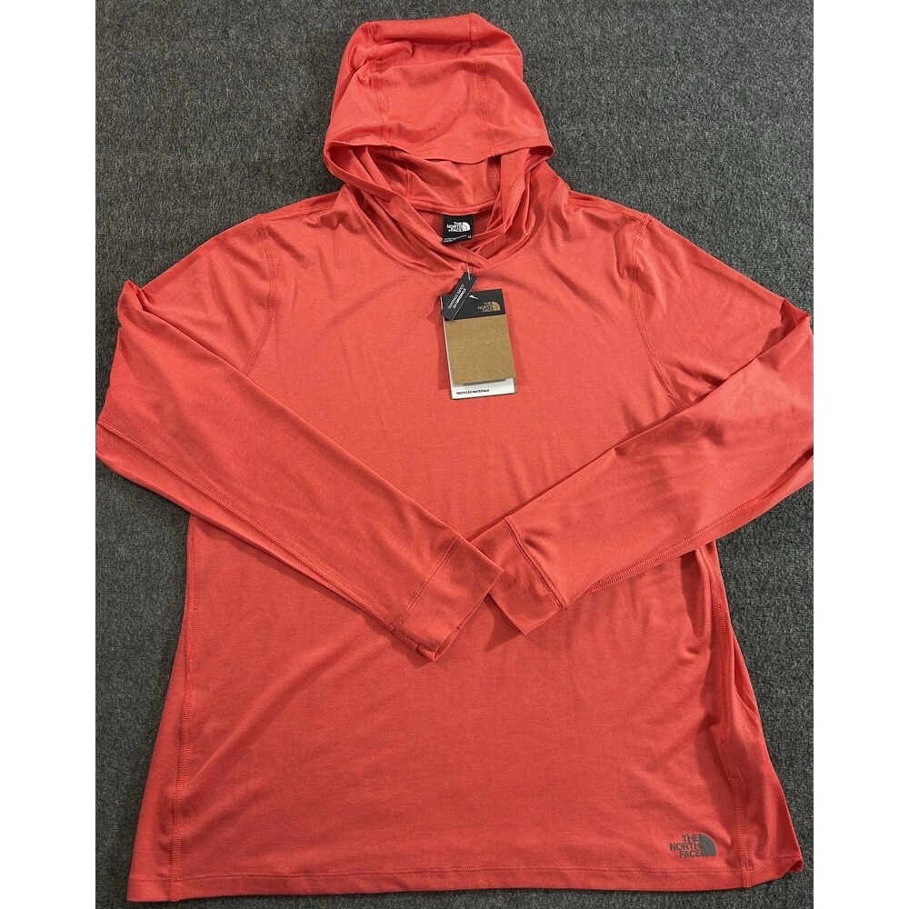 New North Face Hoodie Women’s XL Long Sleeve Pullover Hooded Lightweight Coral